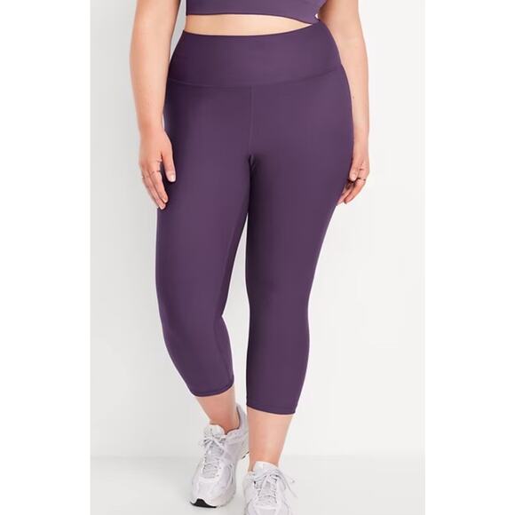 Old Navy Active Womens XXL HighRise Powersoft Purple Maxine Capri Leggings - Picture 1 of 9